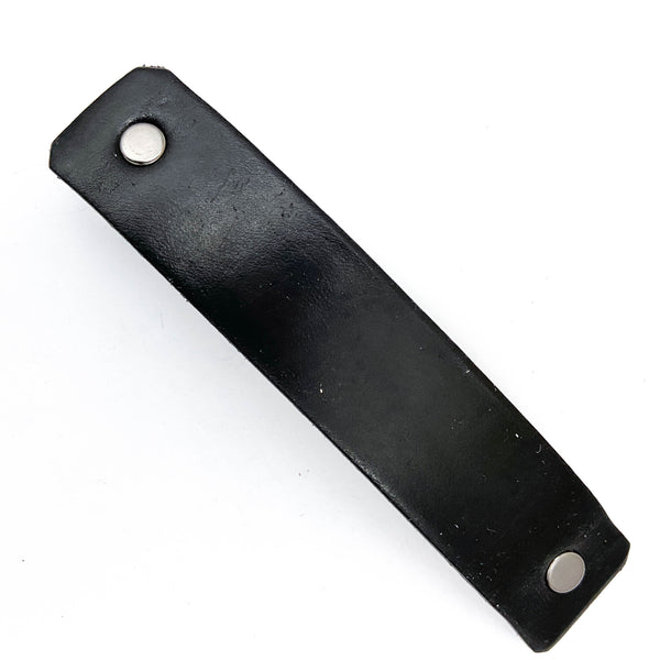 The Minimalist: Basic Black Leather Eco Barrette