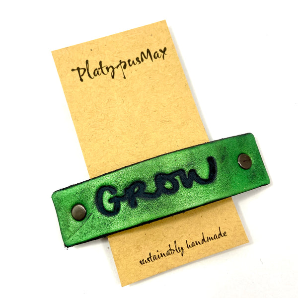 GROW One Word Caption / Message Hair Clip Barrette