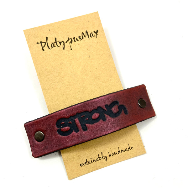 STRONG One Word Caption / Message Hair Clip Barrette