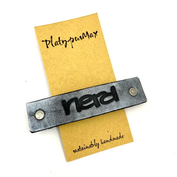 NERD One Word Caption / Message Hair Clip Barrette