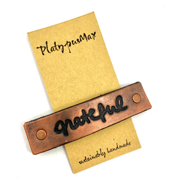 GRATEFUL One Word Caption / Message Hair Clip Barrette