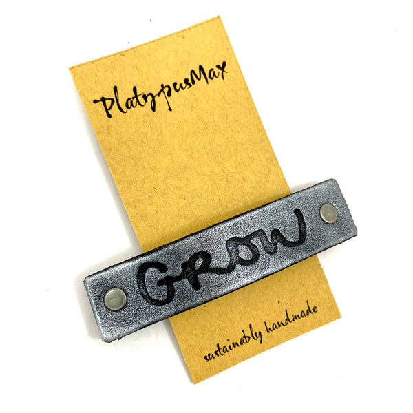 GROW One Word Caption / Message Hair Clip Barrette