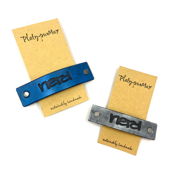 NERD One Word Caption / Message Hair Clip Barrette