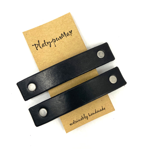 The Minimalist: Basic Black Leather Eco Barrette