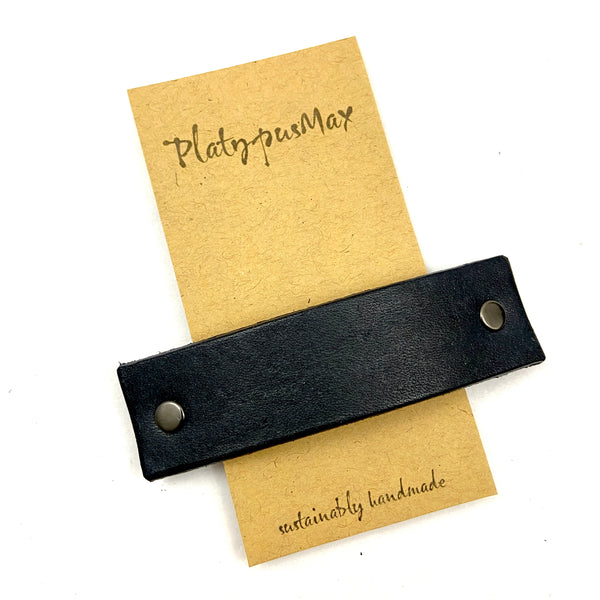 The Minimalist: Basic Black Leather Eco Barrette