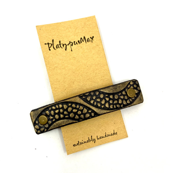 Rustic Gold / Antique Brass Geometric Half Circles Hair Barrette