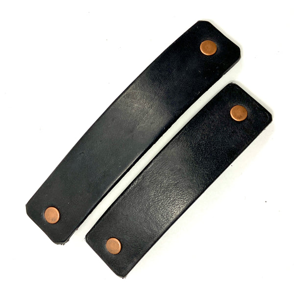 The Minimalist: Basic Black Leather Eco Barrette