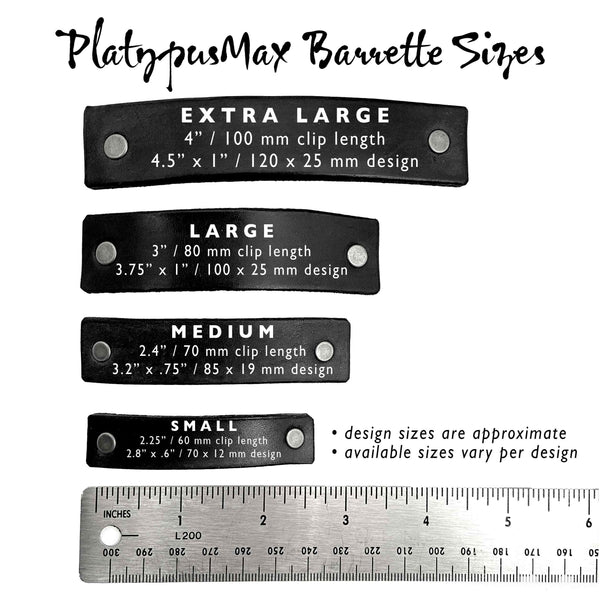 Lapis Blue & Gold Leather Barrette with Rustic Spirals Texture