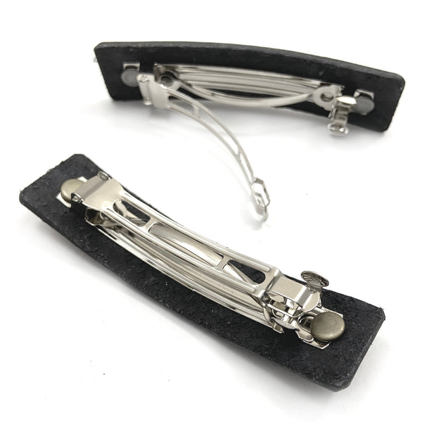 Gold & Black Dandelion Wish Leather Hair Barrette