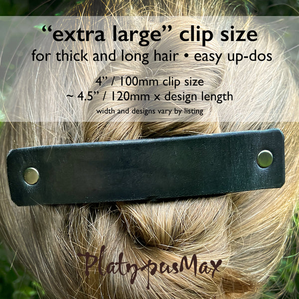Solid Red Leather Barrette