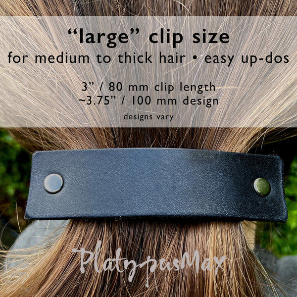Solid Red Leather Barrette
