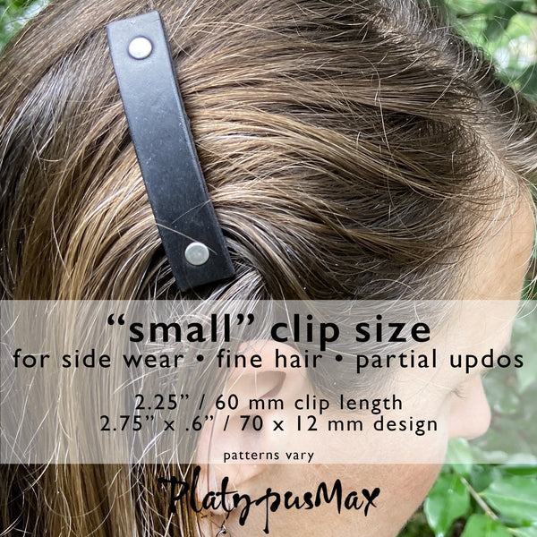 Solid Red Leather Barrette