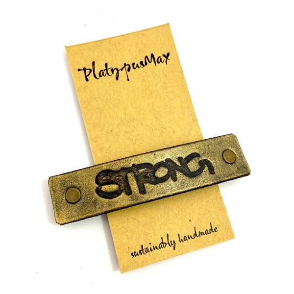 STRONG One Word Caption / Message Hair Clip Barrette