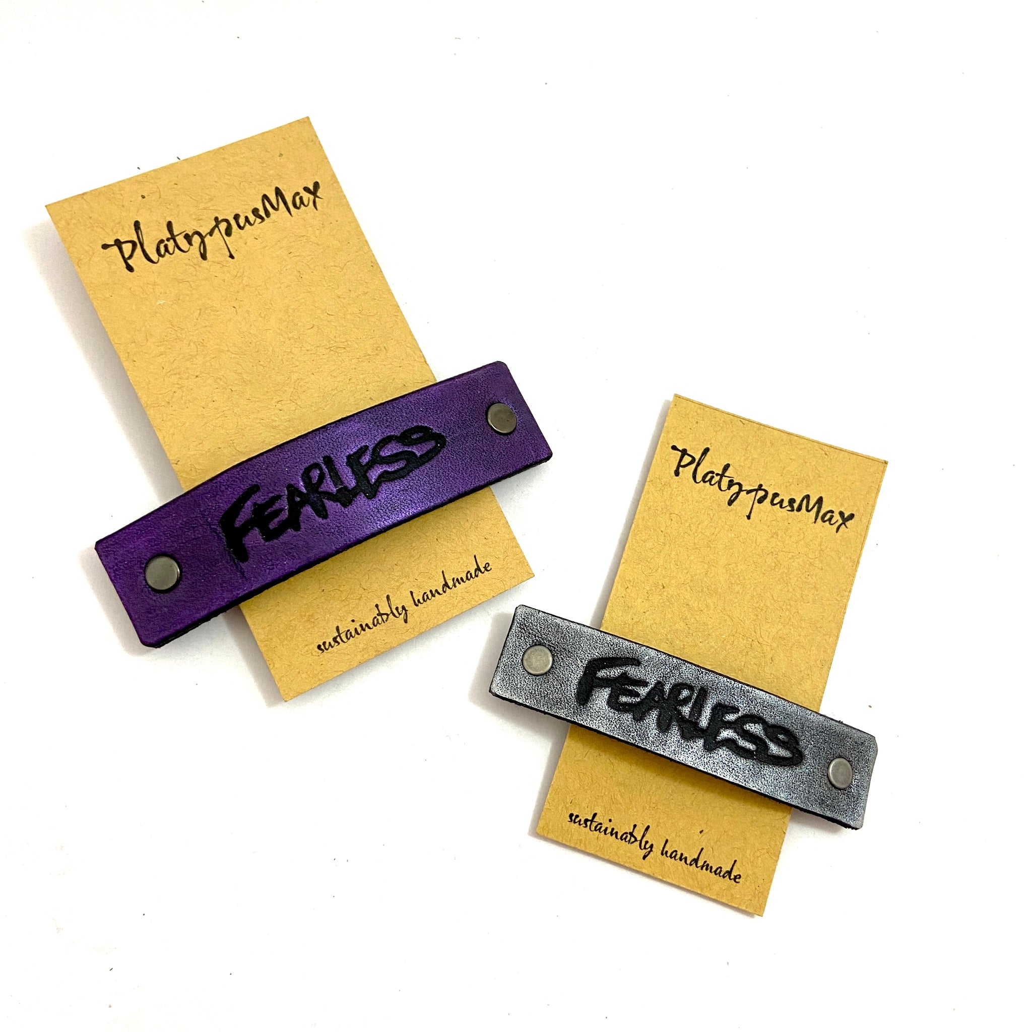FEARLESS One Word Caption / Message Hair Clip Barrette