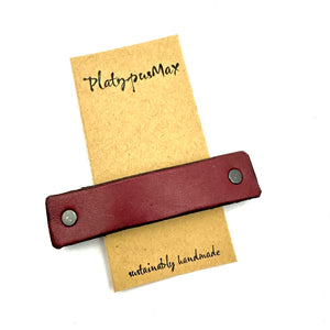 Solid Red Leather Barrette